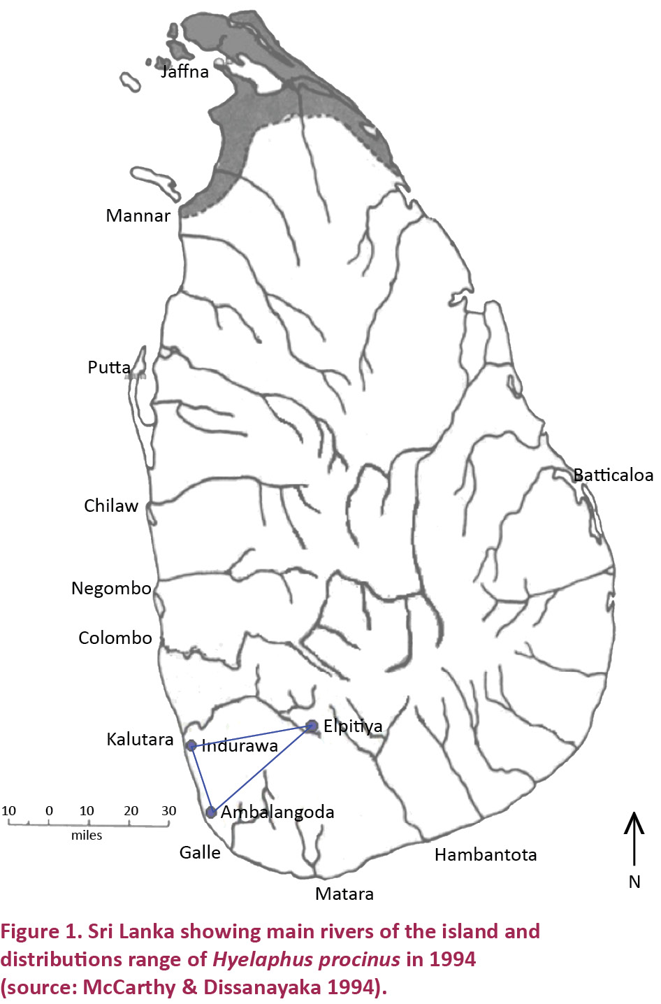 Sri Lanka River Map View Of Current Status, Distribution And Conservation Of The Sri Lankan Hog  Deer Hyelaphus Porcinus (Zimmermann, 1780) (Cetartiodactyla: Cervidae). |  Journal Of Threatened Taxa